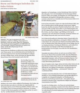 Bergedorfer Zeitung 04.01.12 - Sturm und Starkregen bedrohen die tiefen Gebiete