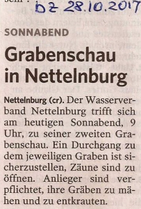 Bergedorfer Zeitung 28.10.17 - Grabenschau in Nettelnburg
