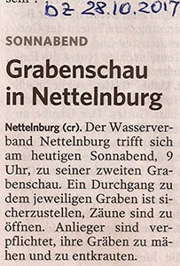 Bergedorfer Zeitung 28.10.17 - Grabenschau in Nettelnburg