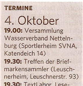 Bergedorfer Zeitung 4.10.17 - Termine