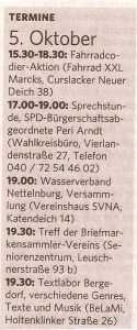 Bergedorfer Zeitung 5.10.16 - Termine