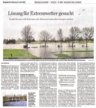 Bergedorfer Zeitung 13.07.22 - Lösung für Extremwetter gesucht