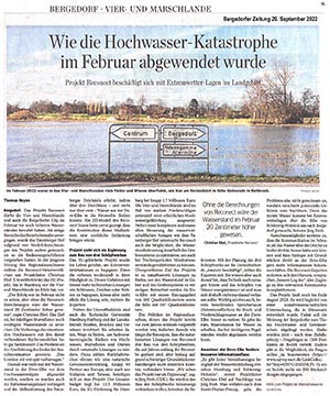 Bergedorfer Zeitung 20.09.22 – Wie die Hochwasserkastrophe im Februar abgewendet wurde